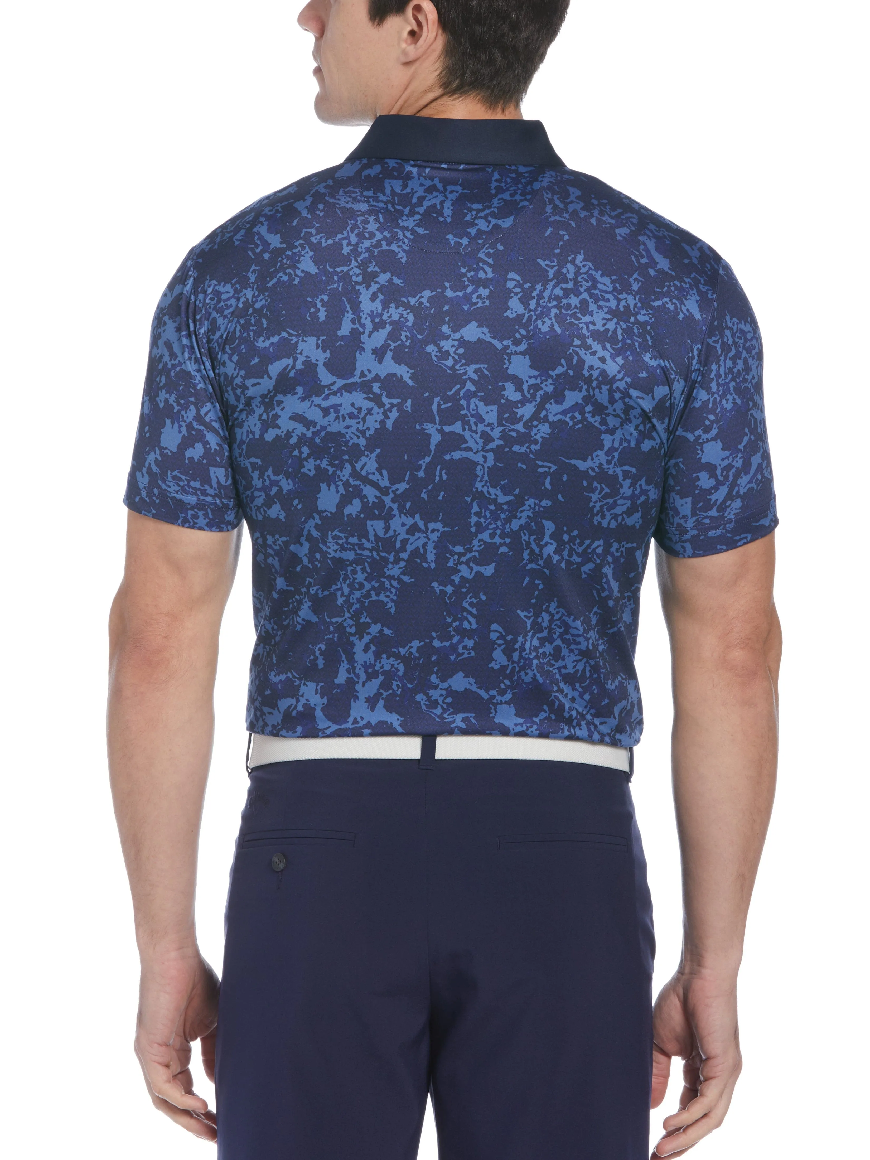 Mens Callaway X All-Over Abstract Camo Print Golf Polo
