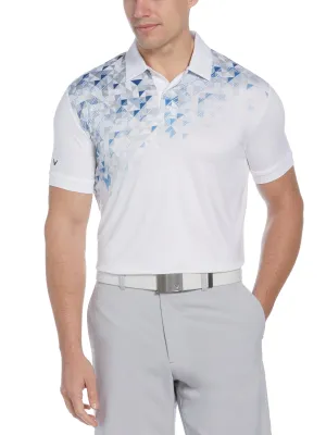 Mens Callaway X Asymmetrical Mural Print Golf Polo