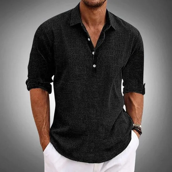 Men's Classic Linen Polo Shirt - Lightweight, Casual Fit