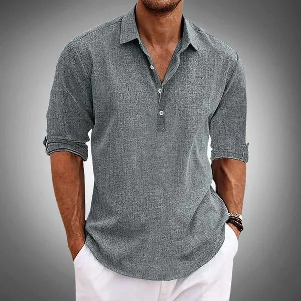 Men's Classic Linen Polo Shirt - Lightweight, Casual Fit