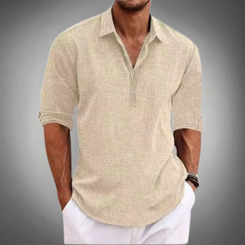Men's Classic Linen Polo Shirt - Lightweight, Casual Fit