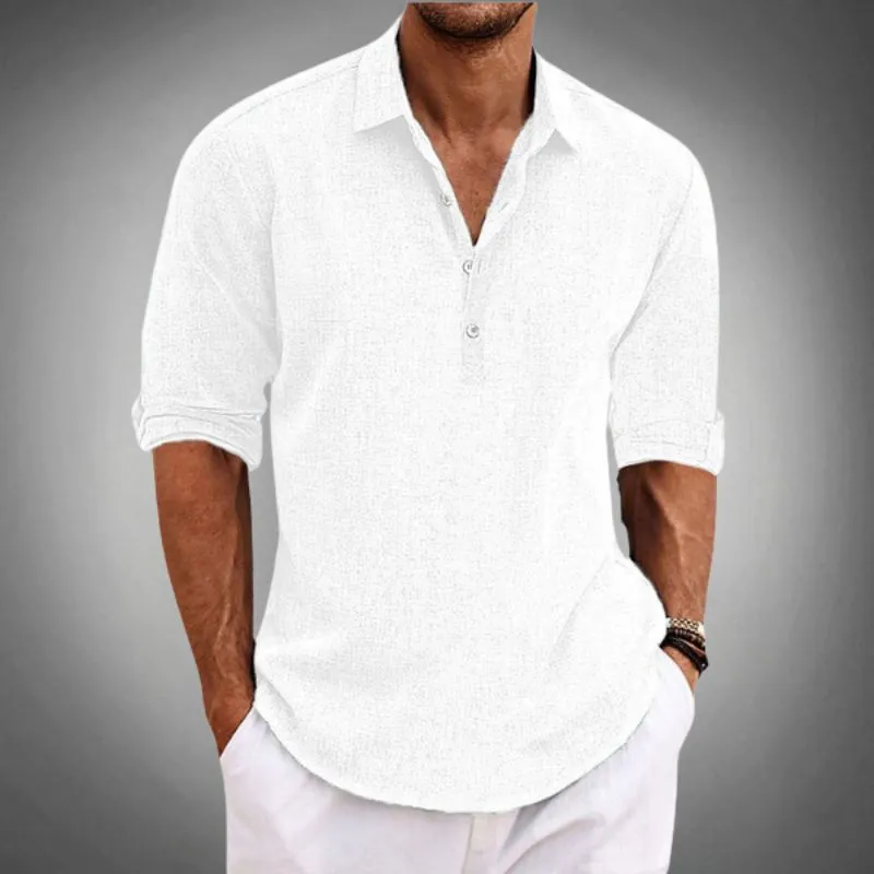 Men's Classic Linen Polo Shirt - Lightweight, Casual Fit