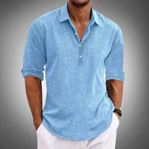 Men's Classic Linen Polo Shirt - Lightweight, Casual Fit