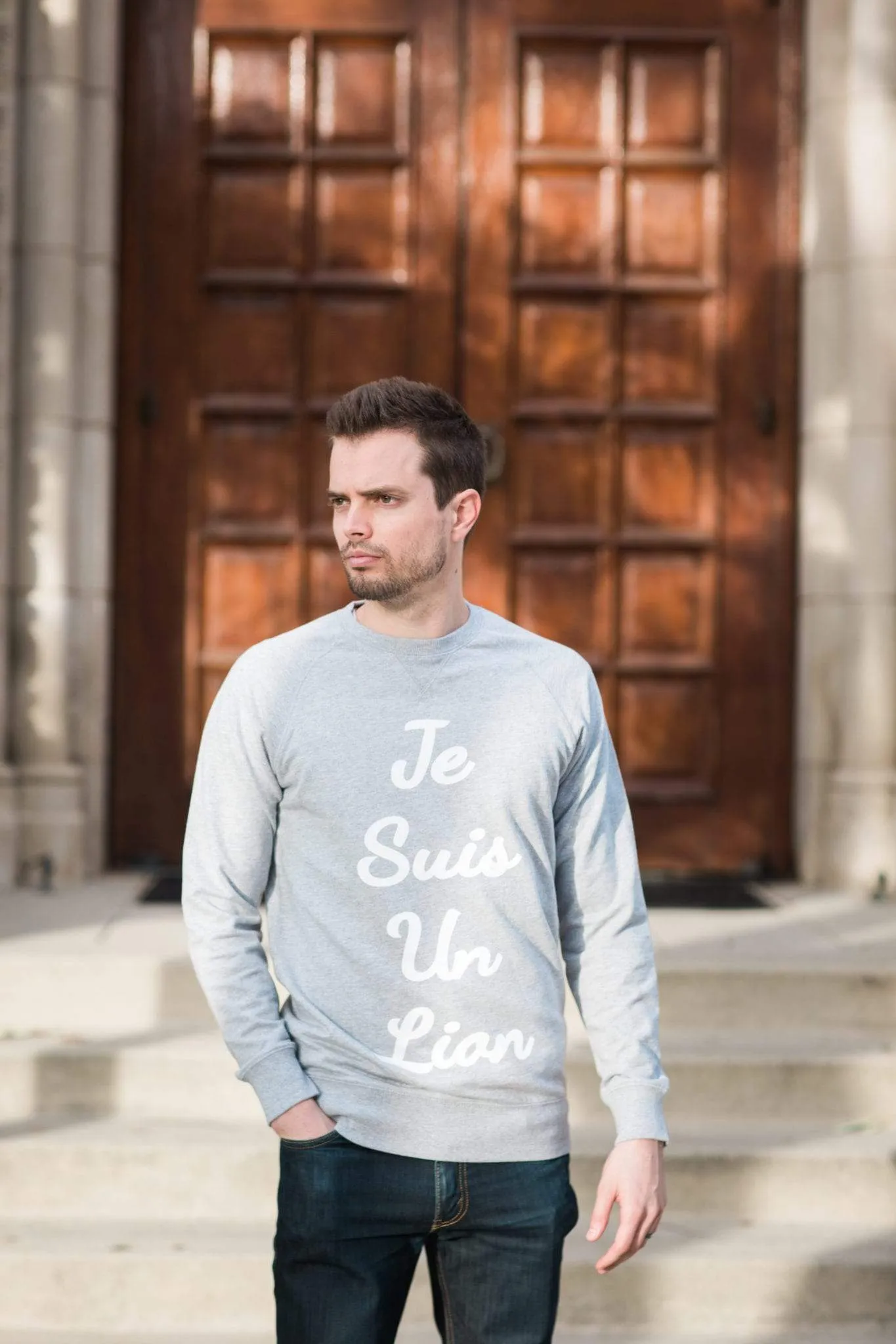 Men's - Je Suis un Lion Heather Grey Sweater
