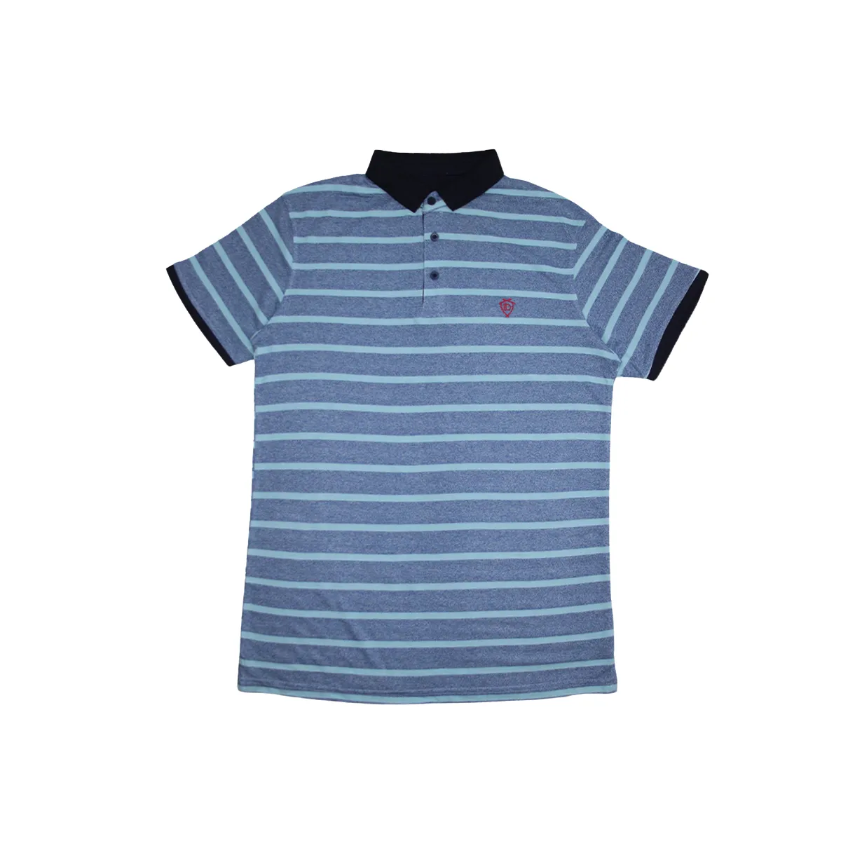 MENS ORGANIC STRIPED COLAR TSHIRT