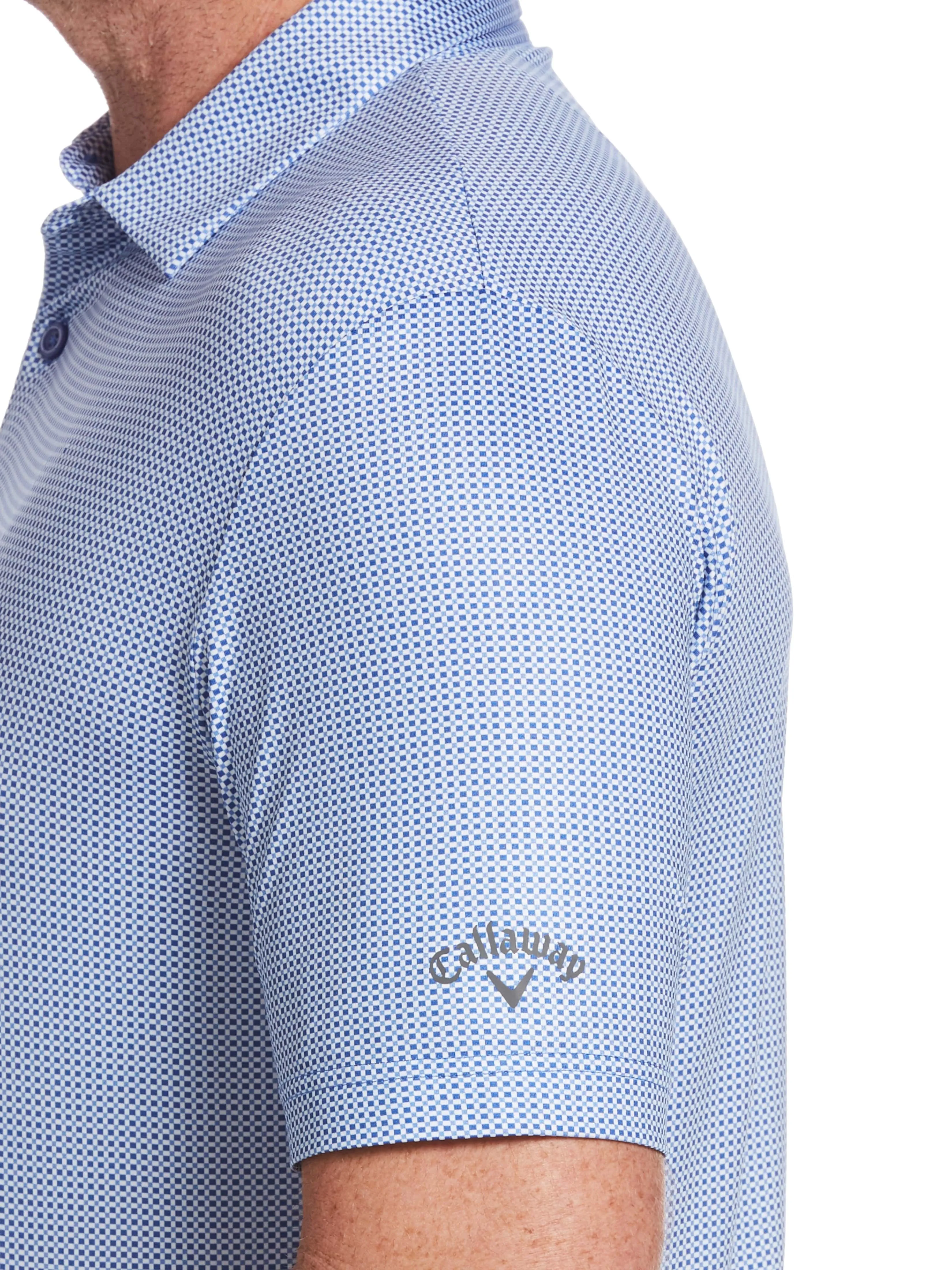 Mens Printed Gingham Polo