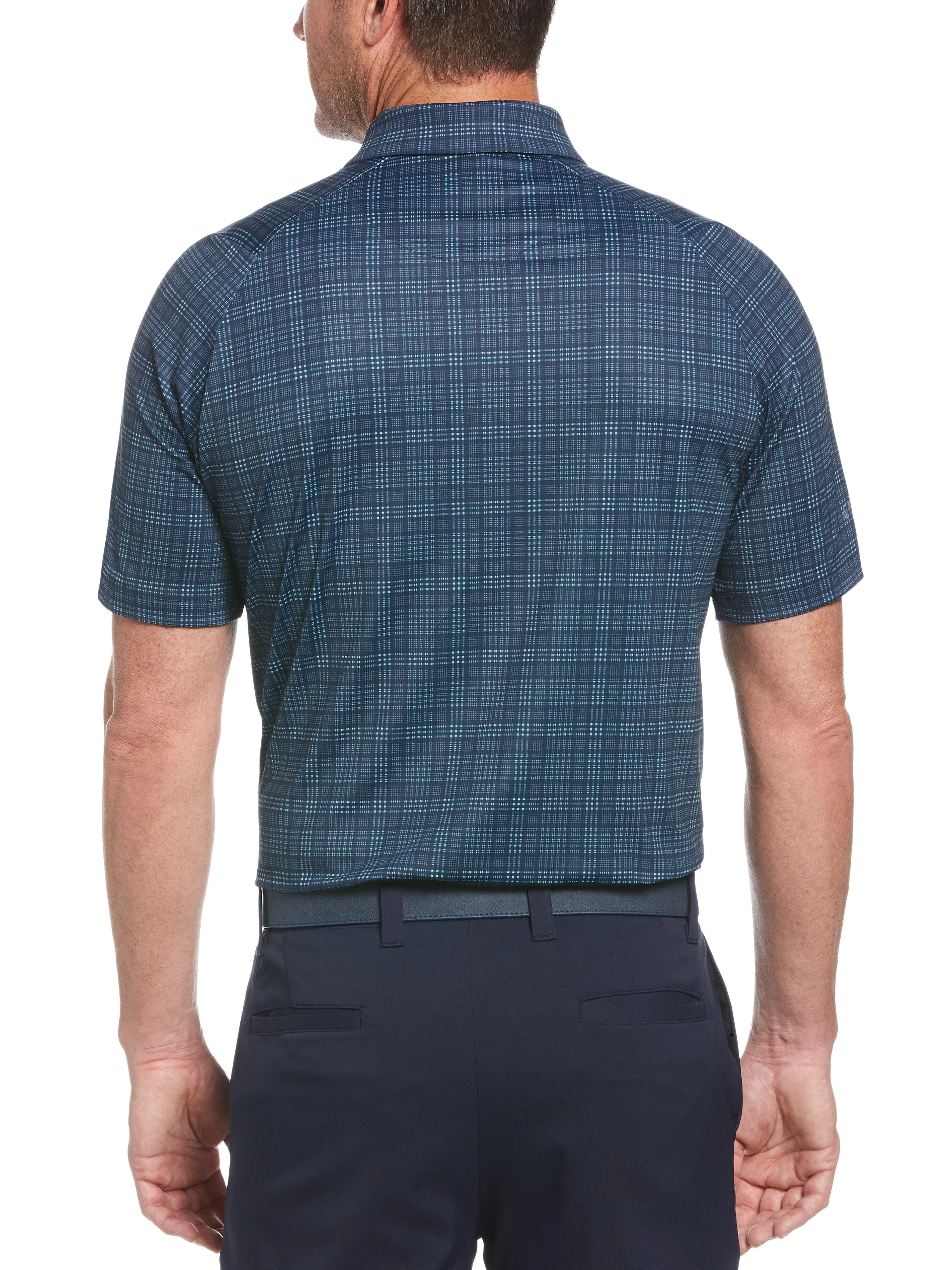 Mens Swing Tech™ Printed Classic Plaid Polo