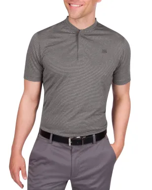 Men's Thin-Striped Collarless Golf Polos