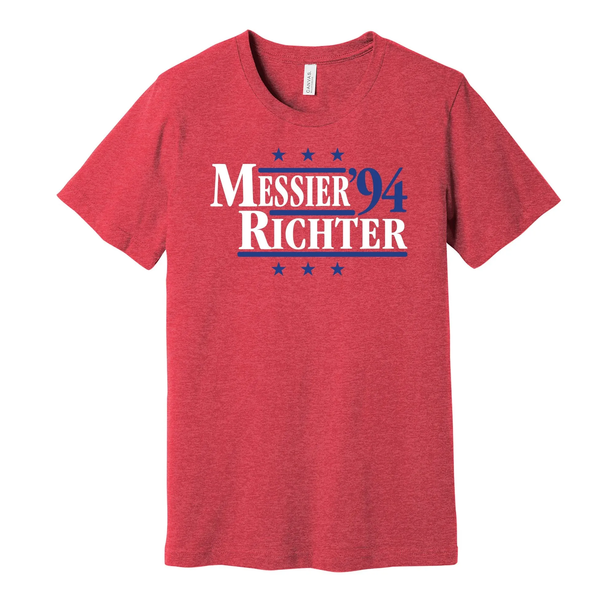 Messier & Richter '94 - New York Hockey Legends Political Campaign Parody T-Shirt - Hyper Than Hype Shirts