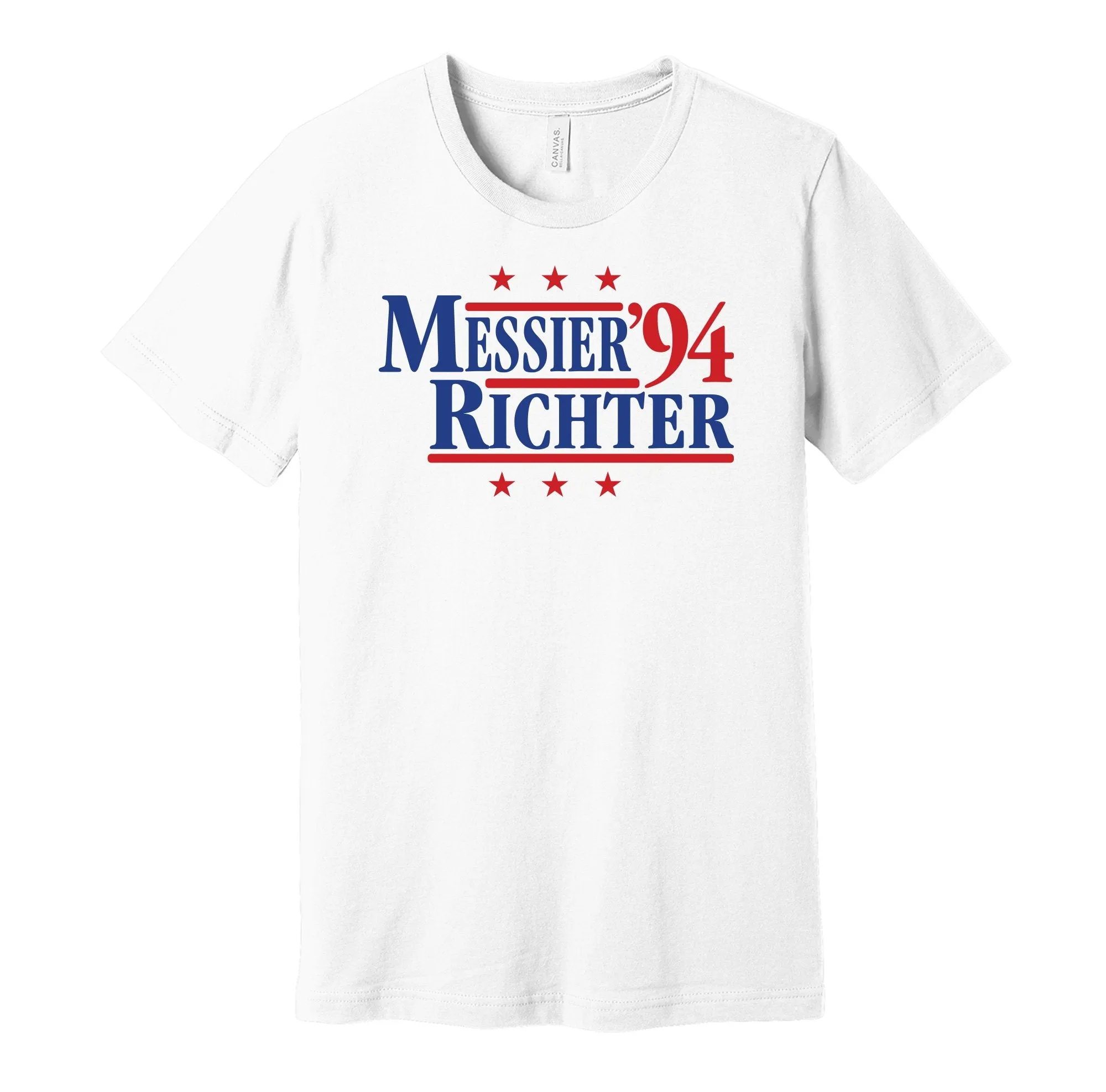 Messier & Richter '94 - New York Hockey Legends Political Campaign Parody T-Shirt - Hyper Than Hype Shirts