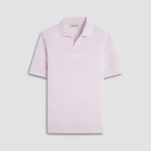 Mixed Media Johnny Collar Polo Shirt