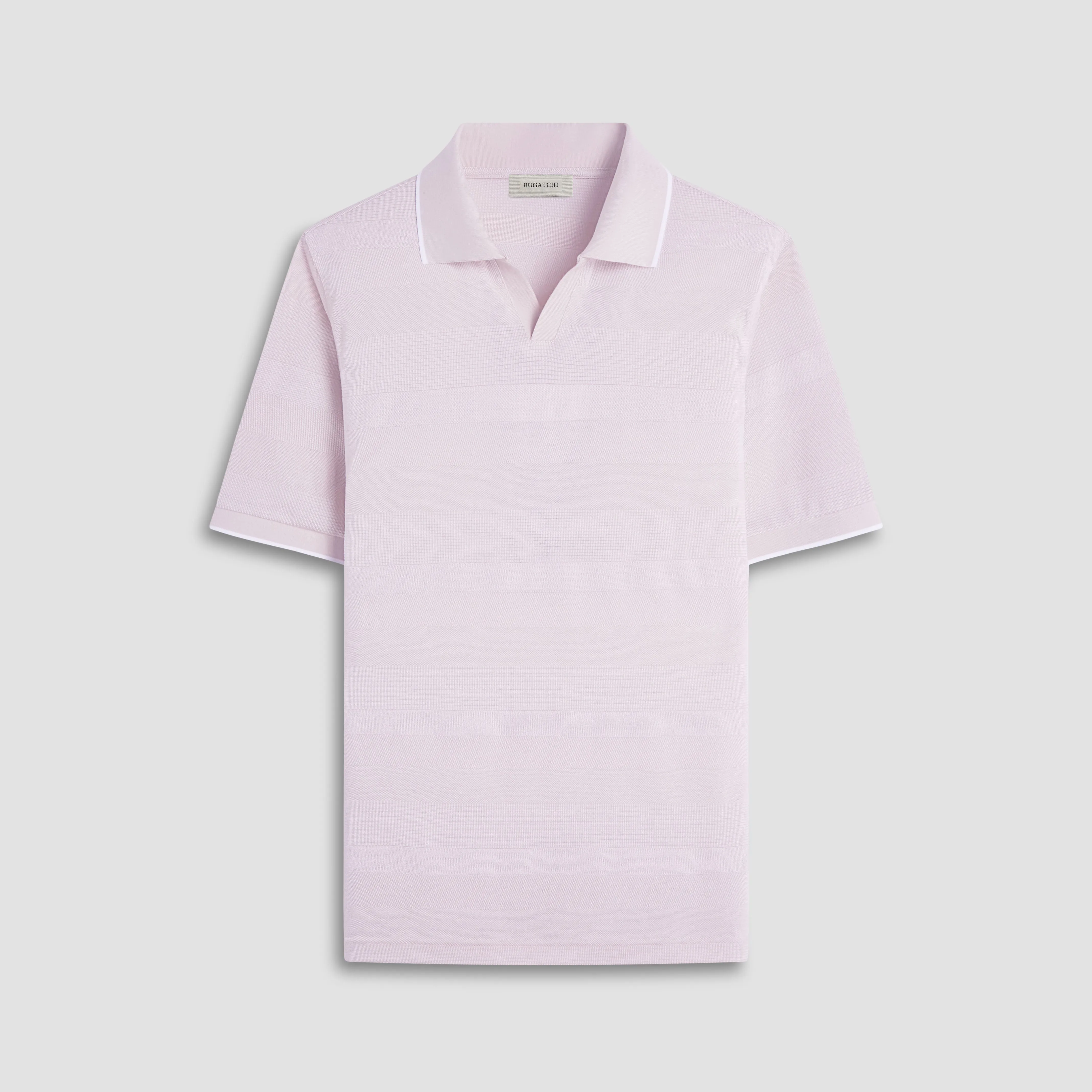 Mixed Media Johnny Collar Polo Shirt