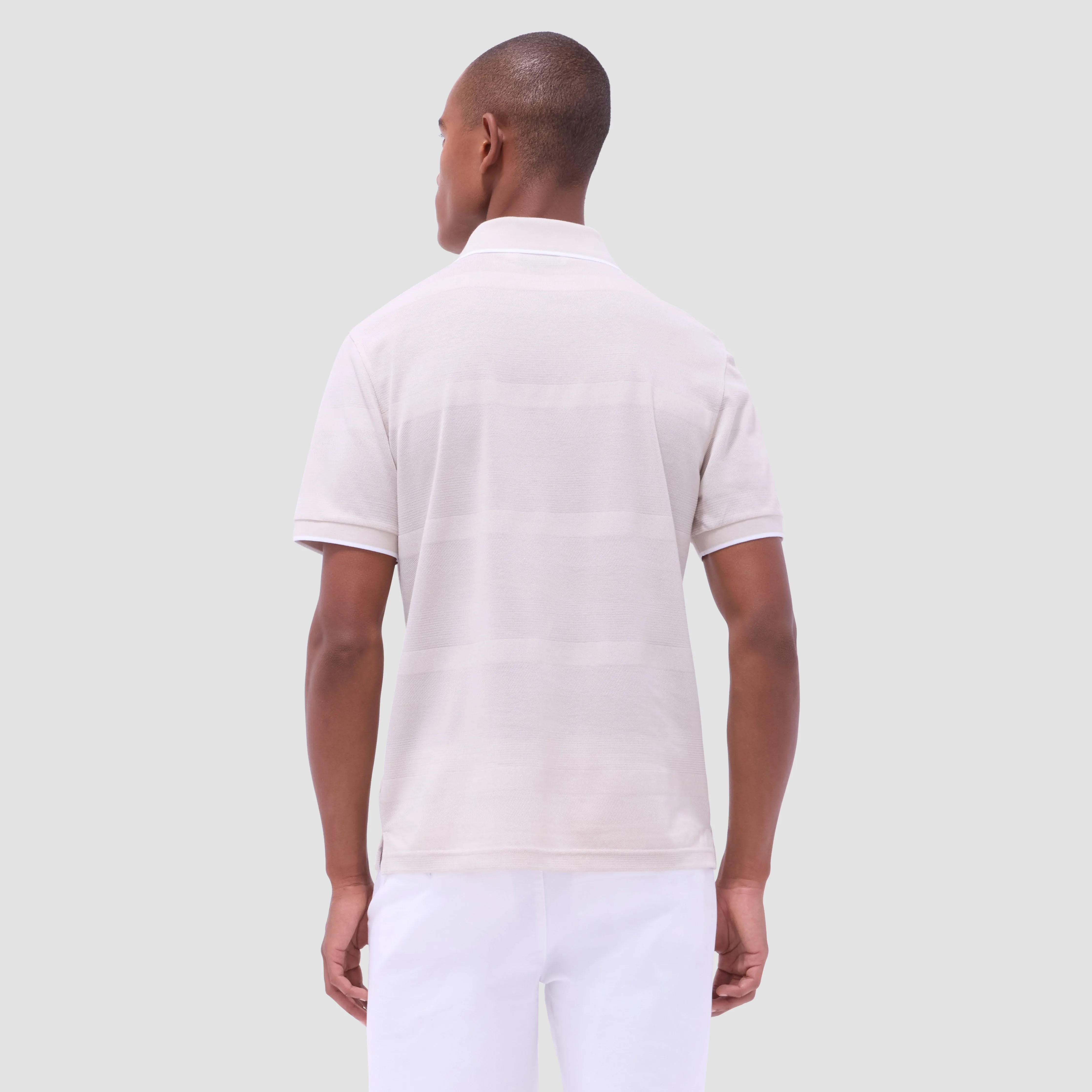 Mixed Media Johnny Collar Polo Shirt