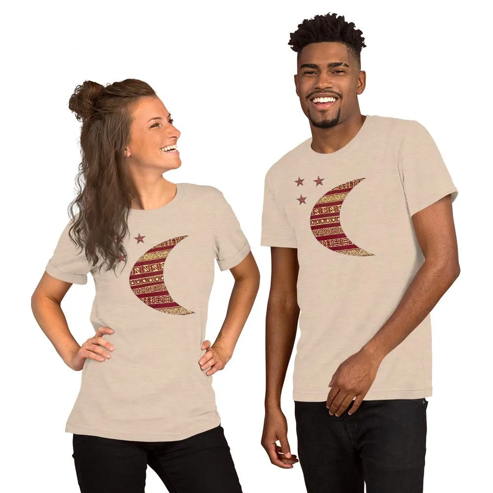 Moon African Print Color Short-Sleeve Unisex T-Shirt