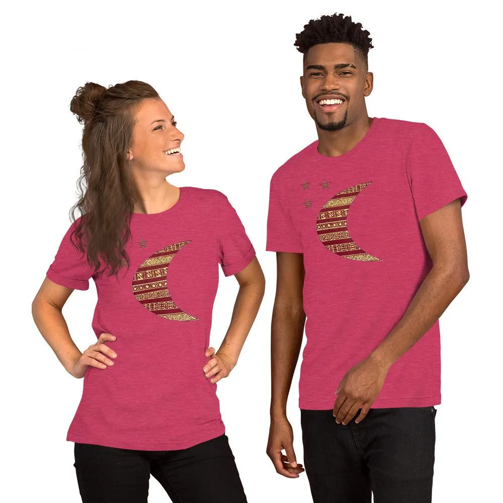 Moon African Print Color Short-Sleeve Unisex T-Shirt