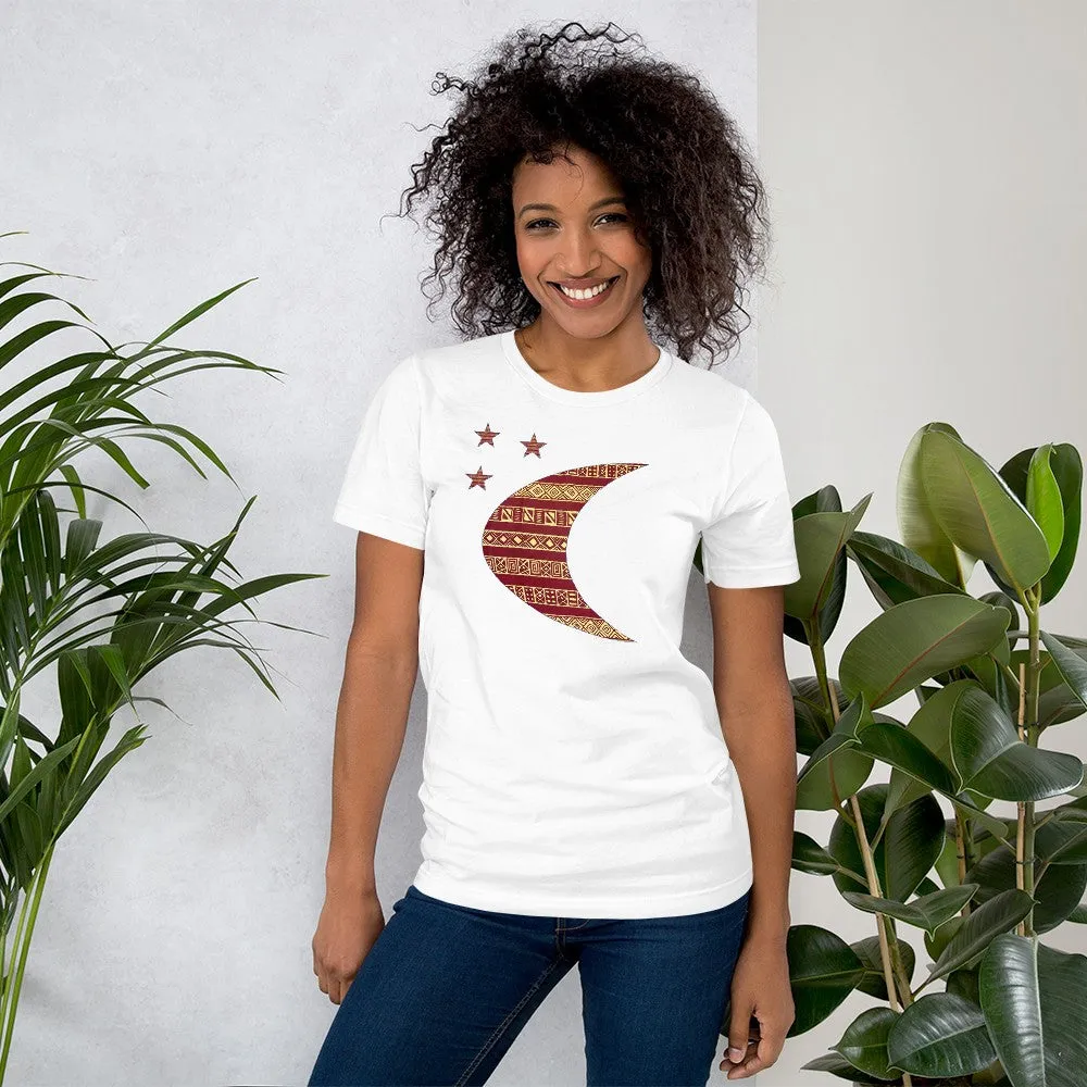 Moon African Print Color Short-Sleeve Unisex T-Shirt