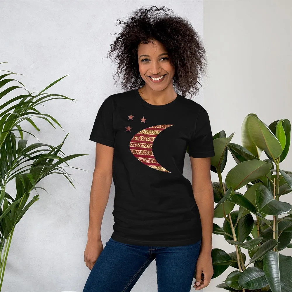 Moon African Print Color Short-Sleeve Unisex T-Shirt