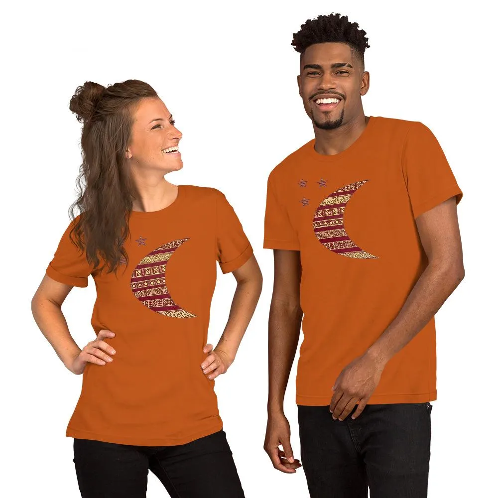 Moon African Print Color Short-Sleeve Unisex T-Shirt