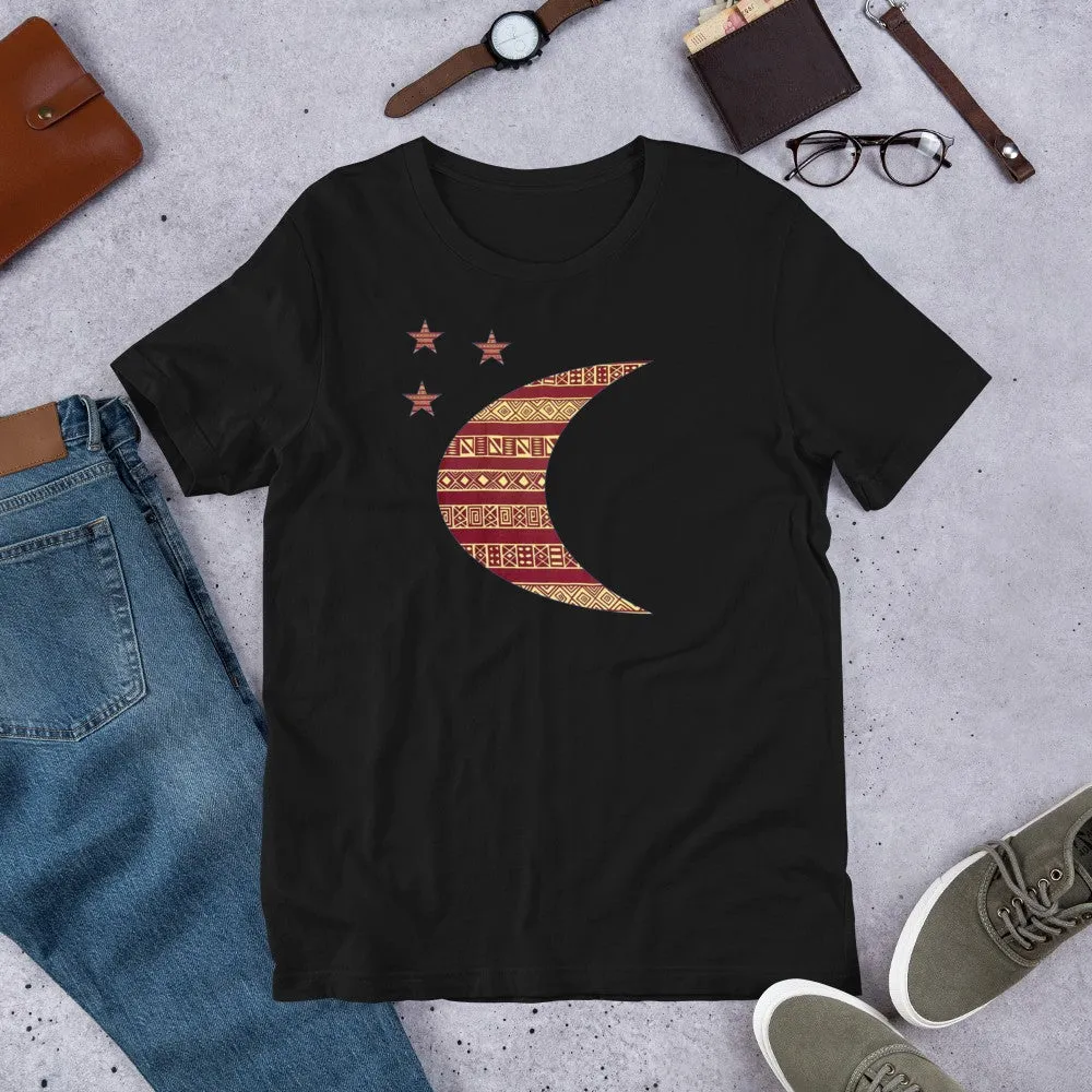 Moon African Print Color Short-Sleeve Unisex T-Shirt