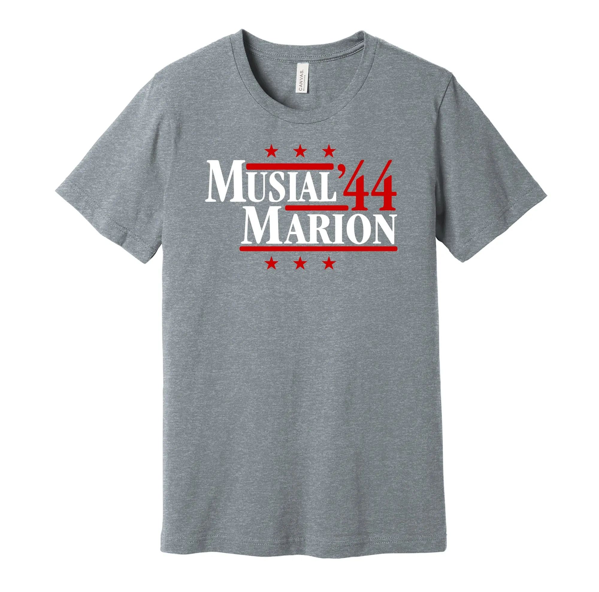 Musial & Marion '44 - St. Louis Baseball Legends Political Campaign Parody T-Shirt - Hyper Than Hype Shirts