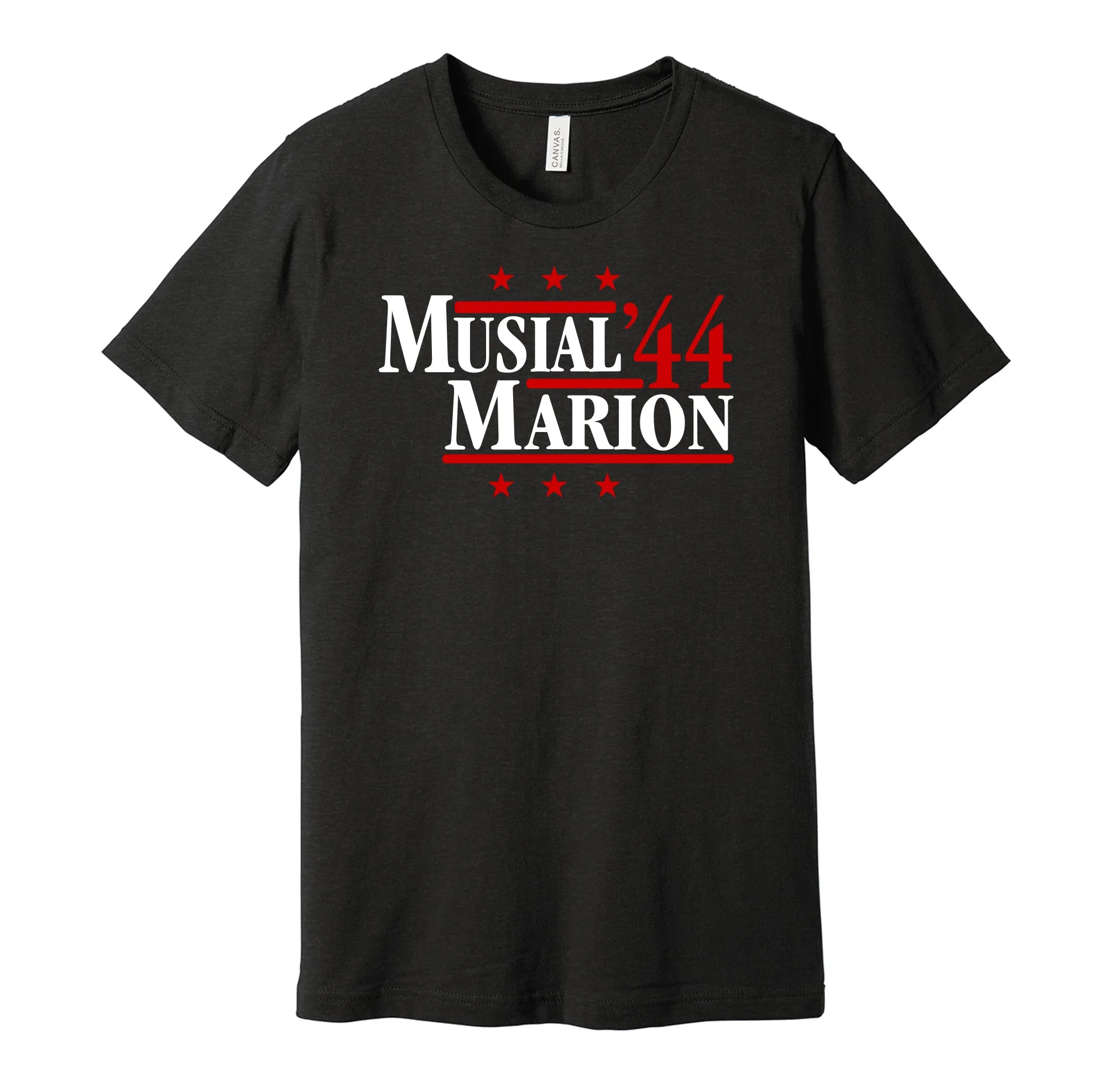 Musial & Marion '44 - St. Louis Baseball Legends Political Campaign Parody T-Shirt - Hyper Than Hype Shirts