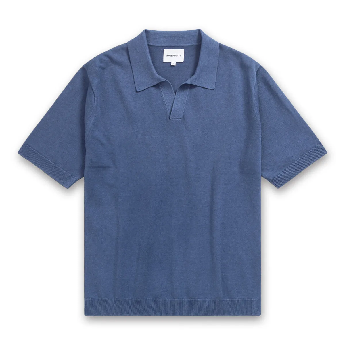 Norse Project - Leif Cotton Linen Polo in Calcite Blue