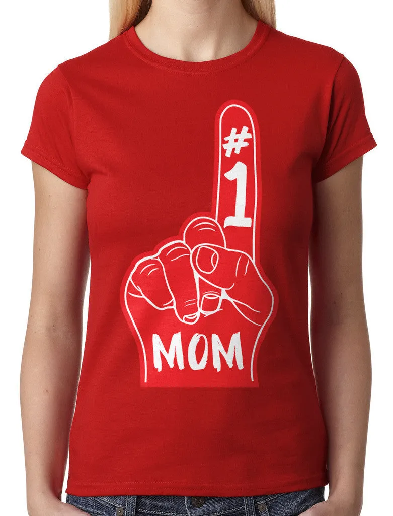 Number 1 Mom Junior Ladies T-shirt