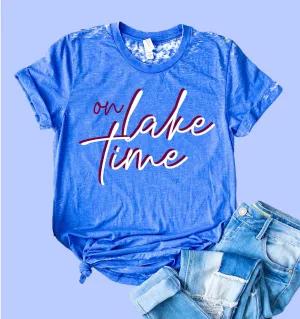 On Lake Time Shirt | Summer Shirt | Acid Wash T Shirt | Unisex Crew