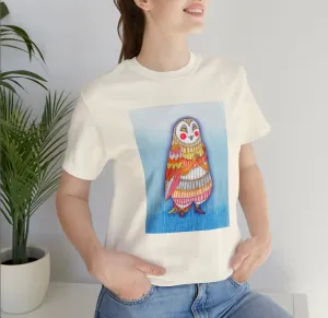 Owl Lady Unisex Jersey Short Sleeve Tee - Designed by Sadie Rothenberg (White or Cream)