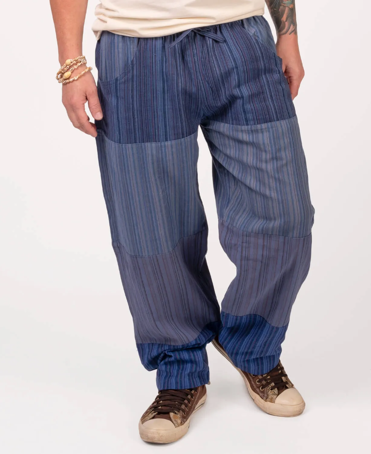 Patchwork Pants - Blue