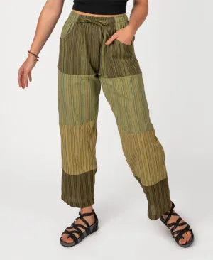Patchwork Pants - Green