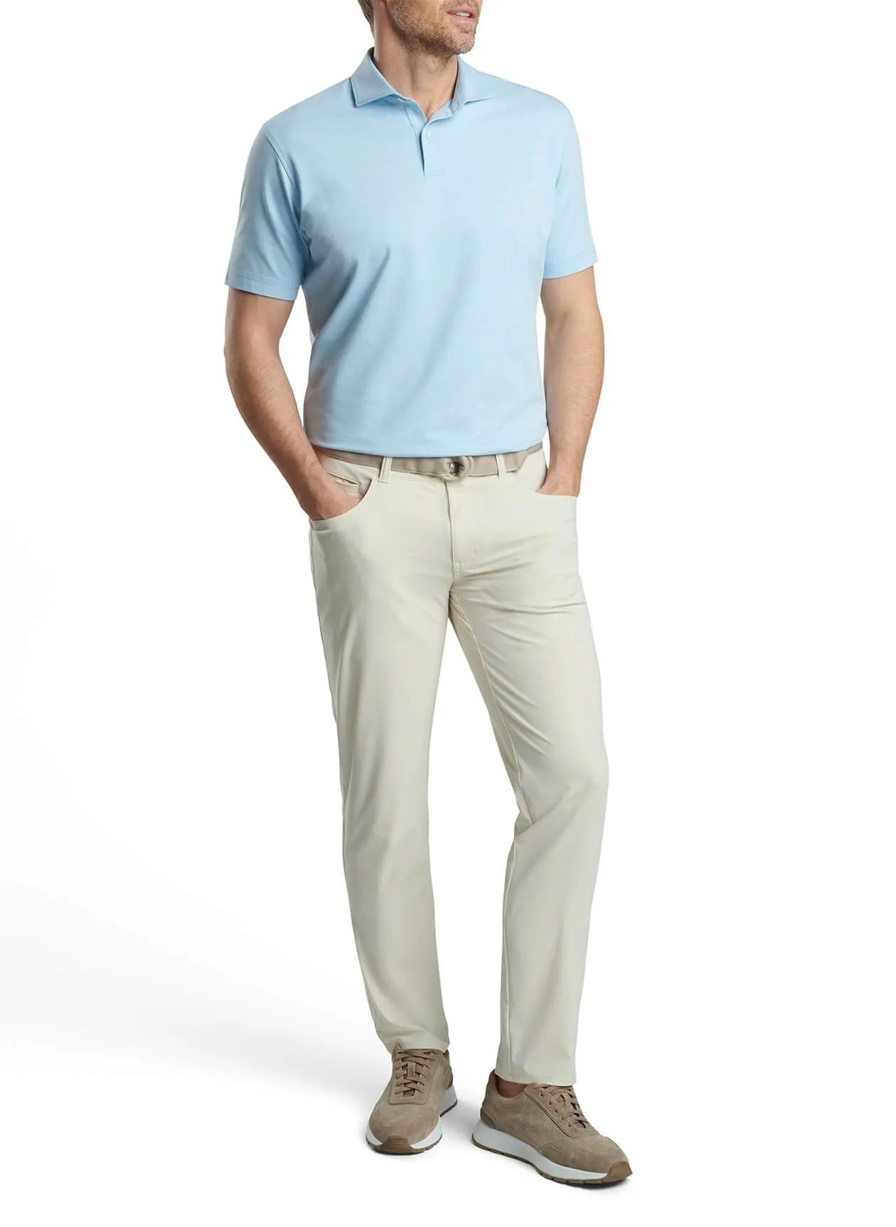 Peter Millar Albatross Cotton Pique Polo - Blue Frost