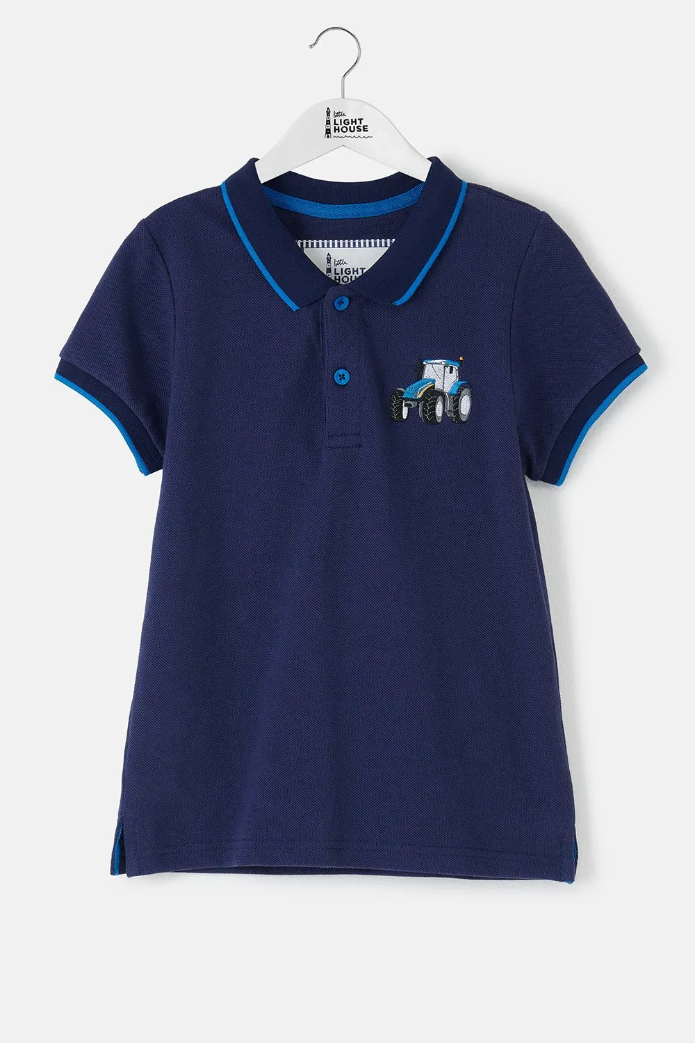 Pier Short Sleeve Polo Shirt - Blue Tractor