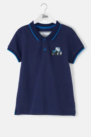 Pier Short Sleeve Polo Shirt - Blue Tractor