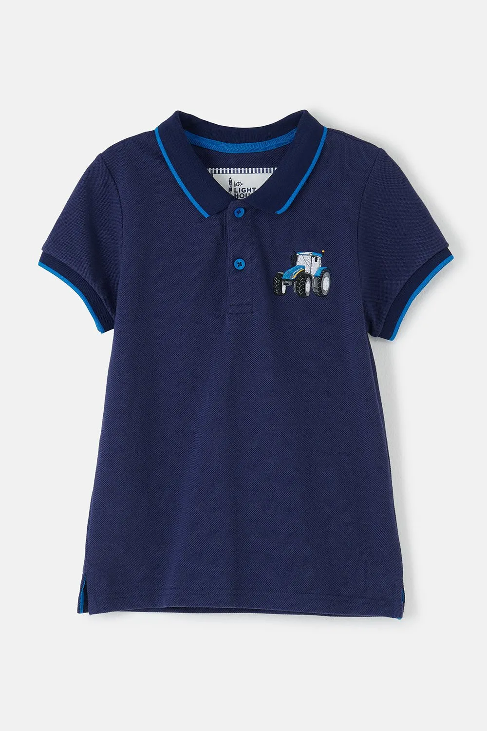 Pier Short Sleeve Polo Shirt - Blue Tractor