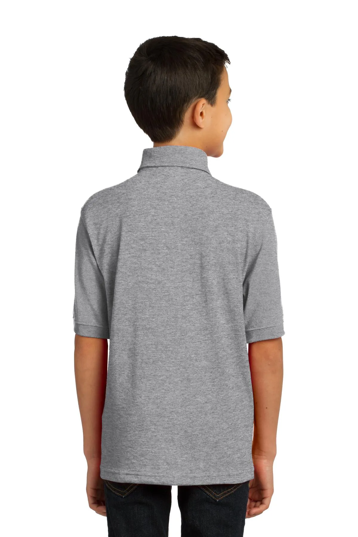 Port & Company Youth Core Blend Jersey Knit Polo. KP55Y Athletic Heather