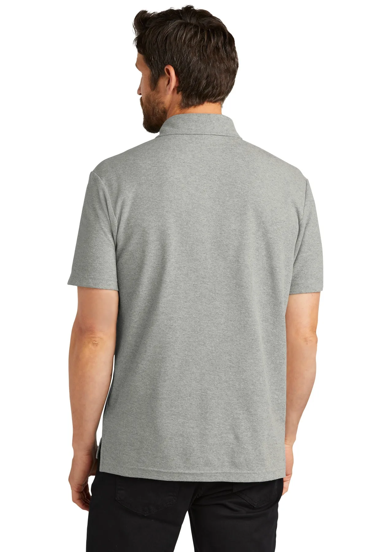 Port Authority C-FREE Cotton Blend Pique Pocket Polo K868 Deep Smoke Heather