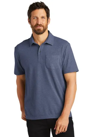 Port Authority C-FREE Cotton Blend Pique Pocket Polo K868 Navy Heather
