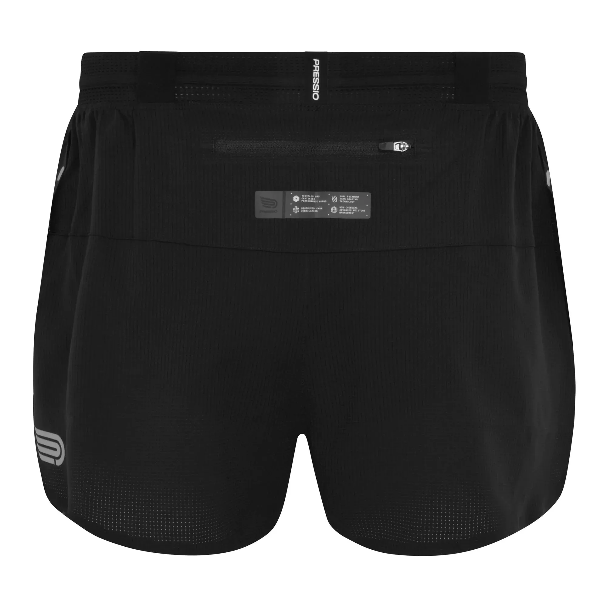 Pressio Men’s Run Elite 3’ Short - BLK/SLV