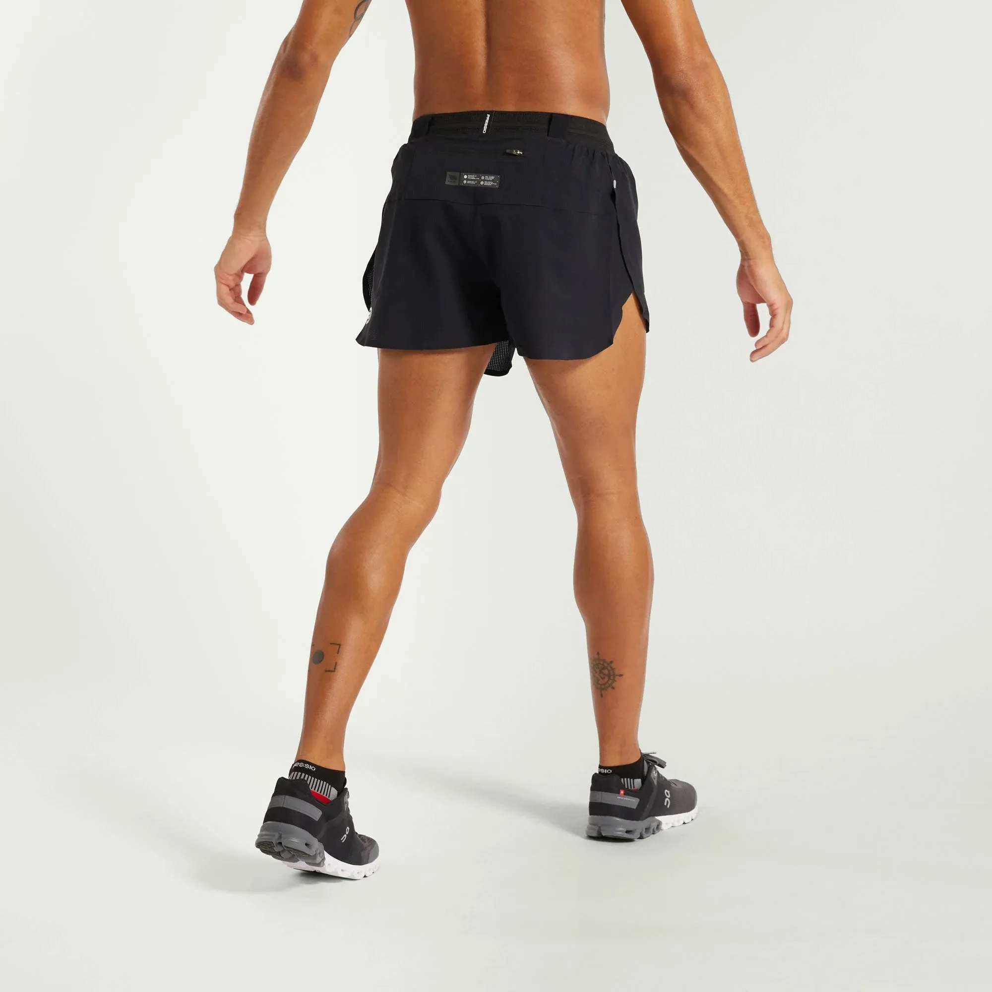 Pressio Men’s Run Elite 3’ Short - BLK/SLV