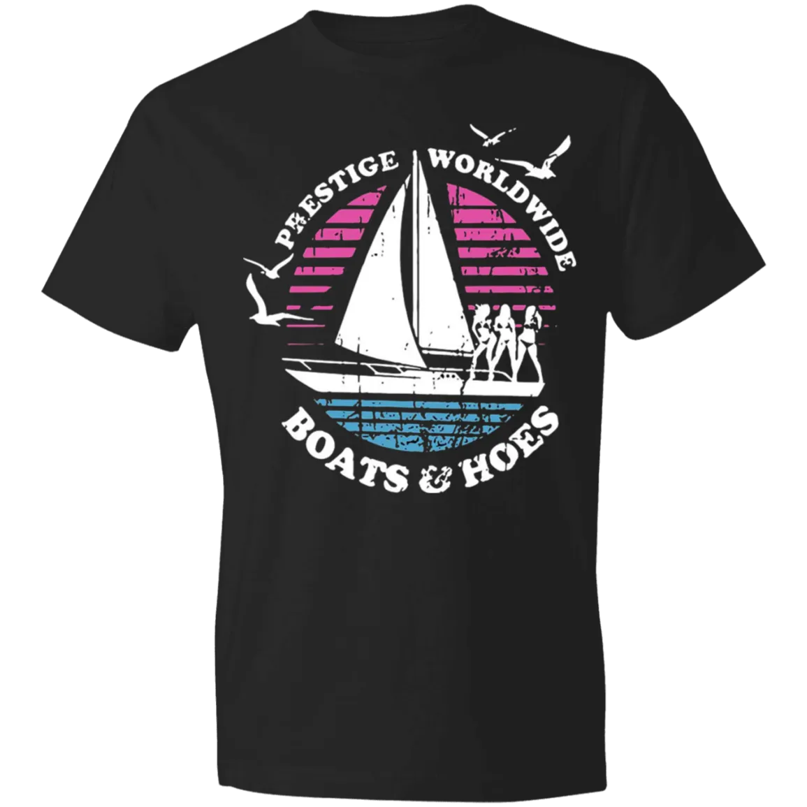 Prestige World Wide Black Lightweight T-Shirt 4.5 oz