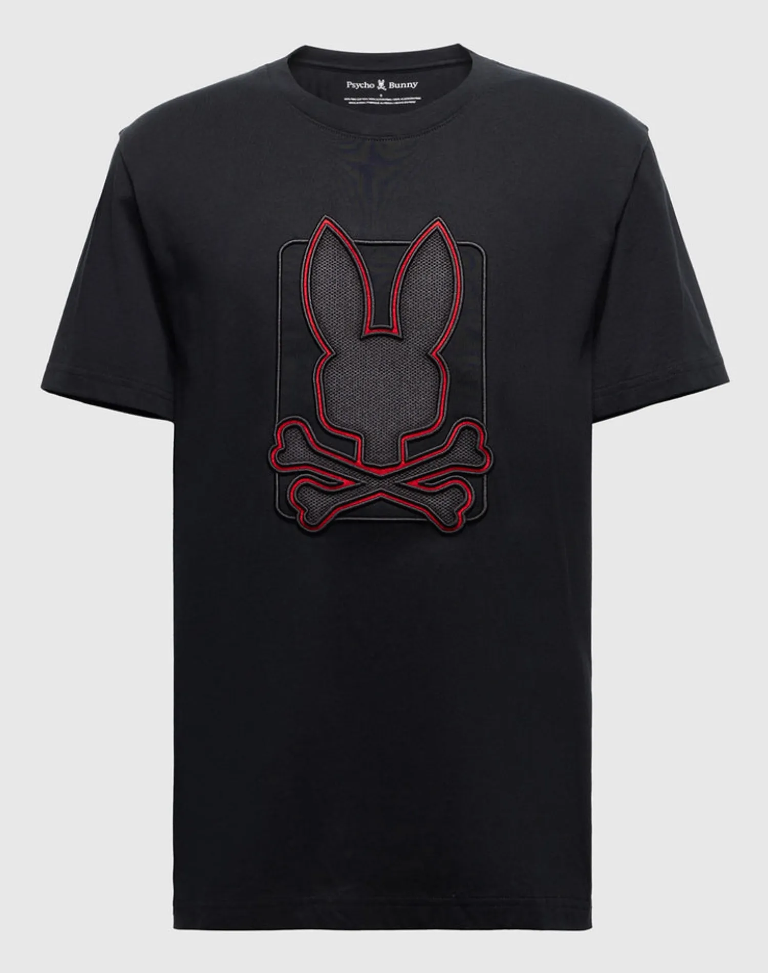 Psycho Bunny Pierce Embroidered Graphic Tee - Black & Red