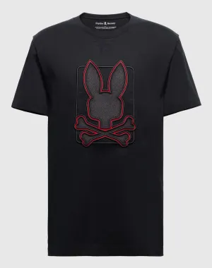 Psycho Bunny Pierce Embroidered Graphic Tee - Black & Red