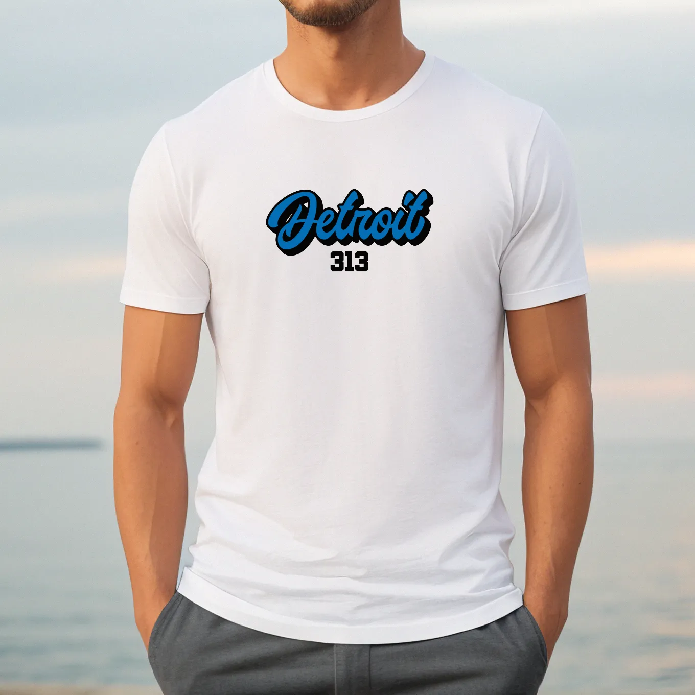 "313 Football" Men's Crew T-Shirt