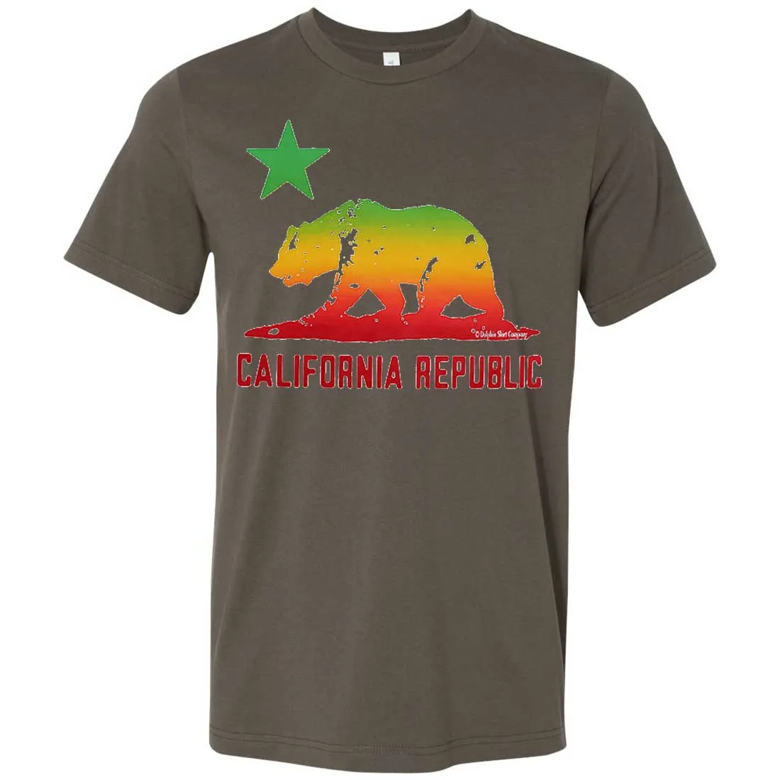 Rasta Bear Flag Silhouette Asst Colors Mens Fitted Tee