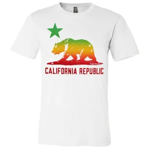 Rasta Bear Flag Silhouette Asst Colors Mens Fitted Tee