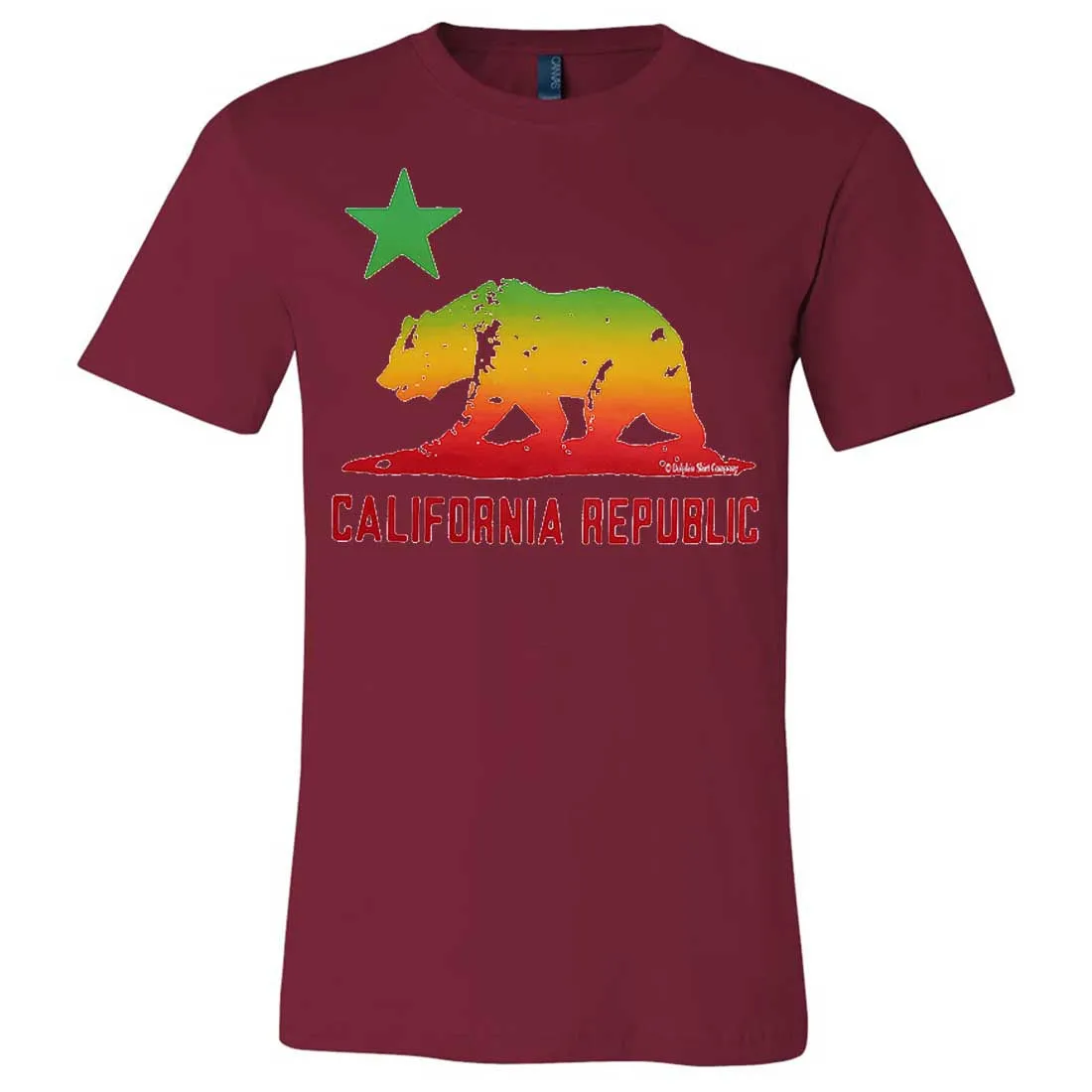 Rasta Bear Flag Silhouette Asst Colors Mens Fitted Tee