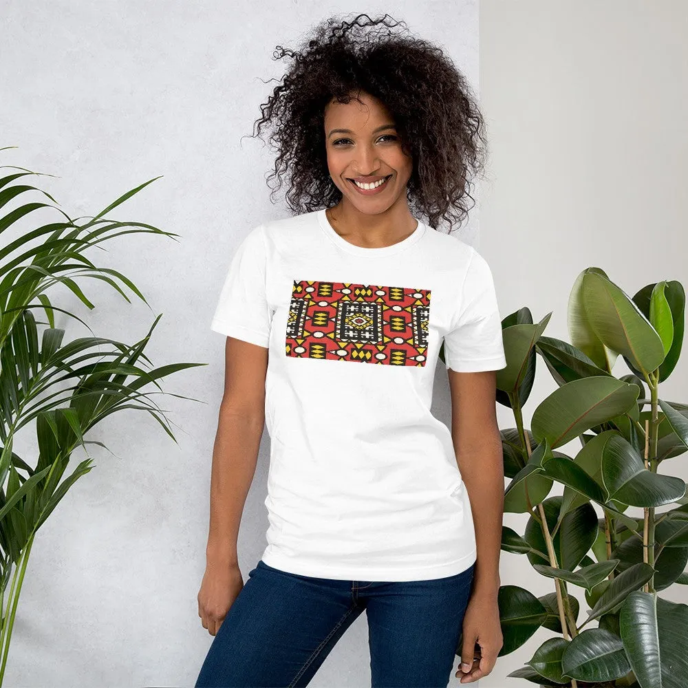 Red African Print Color Short-Sleeve Unisex T-Shirt