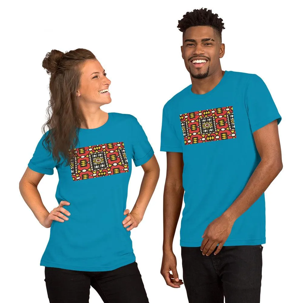Red African Print Color Short-Sleeve Unisex T-Shirt