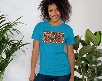 Red African Print Color Short-Sleeve Unisex T-Shirt
